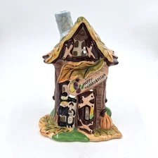 Blue Sky- Heather Goldmine Happy Thanksgiving House Candle Tea Light Holder