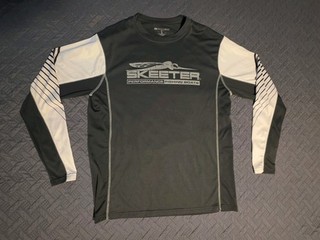 Camicia manica lunga barca da pesca Skeeter Performance bianca grigia taglia L