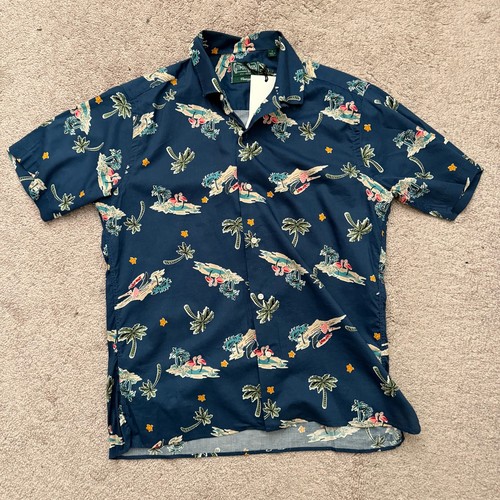 GITMAN VINTAGE x Mr Porter Aloha Hawaiian Floral Palm Rayon Camp Shirt Sz M NEW