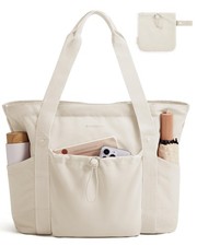 Bagsmart Foldable Tote Bag Drawstring Bag Large Tote Bag Shoulder Bag Top