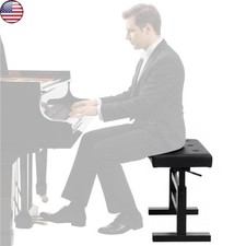 Hydraulic Lifting Piano Bench PU Leather Height Adjustable Piano Stool Non-Slip