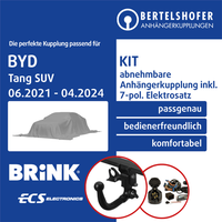FüR BYD Tang SUV 06.2021-04.2024 AHK Abnehmbar +7Pol Spezifisch E-Satz NEU TOP