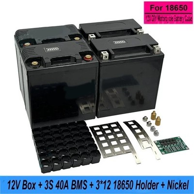 DIY 12V 3S 12P 30Ah 35Ah Battery Storage Box 18650 Holder+3S 40A BMS &Nickel Set