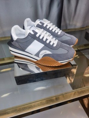 Grey White Tom Ford James  Men's Fashion Casual Shoes