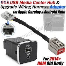 Upgraded For 2014+ RAM Classic USB Media Hub and Conversion Harness for CarPlay