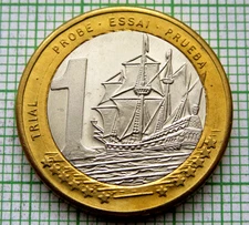 ANDORRA 2003 1 FANTASY TOKEN EURO TRIAL · PROBE · ESSAI SAILING SHIP BI-METALLIC