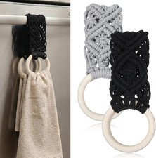 2 Pcs Kitchen Towel Holder, Handmade Crochet Hanging Towel Ring for Hang...