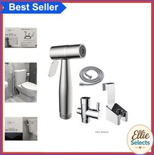Stainless Steel Handheld Bidet Sprayer Set Silver Non-Electric Toilet