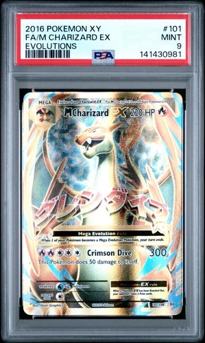 2016 POKEMON XY EVOLUTIONS #101 FULL ART/M CHARIZARD EX PSA 9