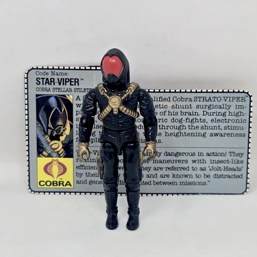 Star Viper V1 100% Complete 1988 W/ File Card MINTY G.I. Joe Figure Vintage