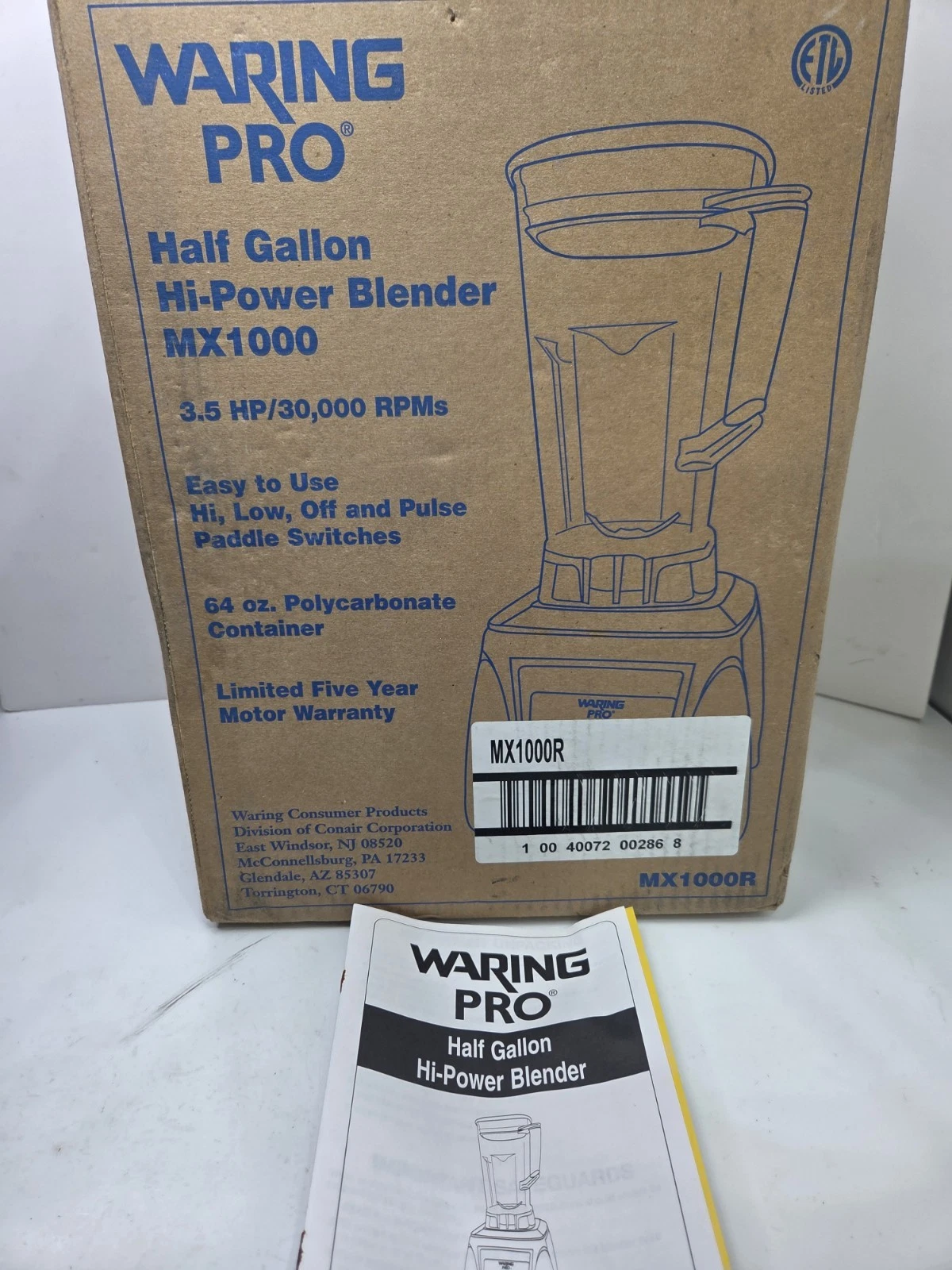 Waring Pro MX1000R 3.5HP Professional Blender Open Box, Black