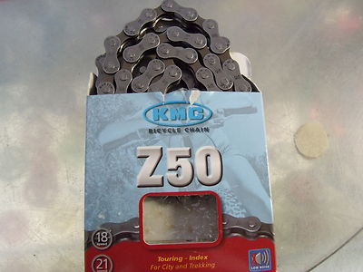 New KMC Z72 grey 3//32 bicycle chain suitable for up to 8 speed indexed systems