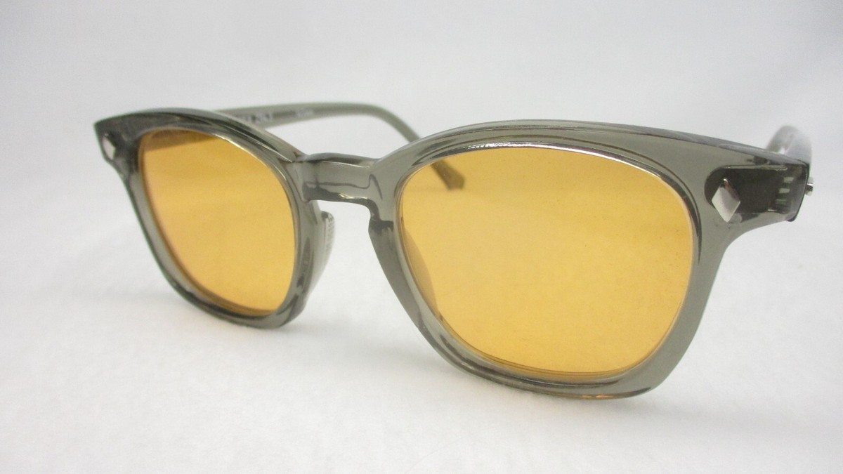 Pentax Hoya Sunglasses Horn Rim 60's Style Gray Blue Blocker