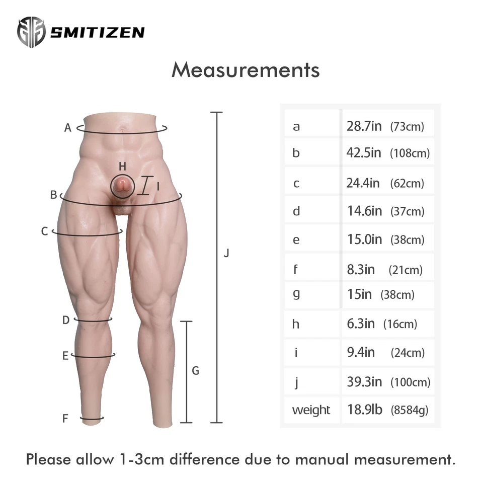 Smitizen Silicone Fake Muscle Pant wih Penis Realistic Muscle Suit Fake Legs - Image 4 of 4