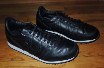 Armani Jeans black leather sneakers  Men's size 7 M  EU 40  Excellent condition