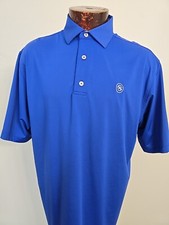 Footjoy Mens Large Blue White Short Sleeve Golf Polo Shirt