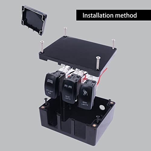 weideer 12V 3 Gang Rocker Switch Box ON/OFF Blue LED Rear Lights Rock ...