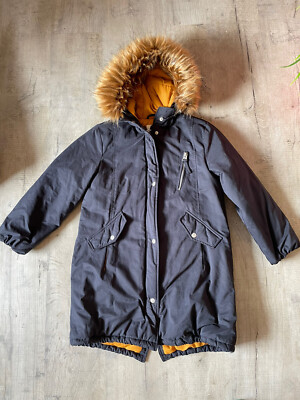 Zara Kids Boys Faux Fur Hoodies Parka Coat Jacket Age 10 Years