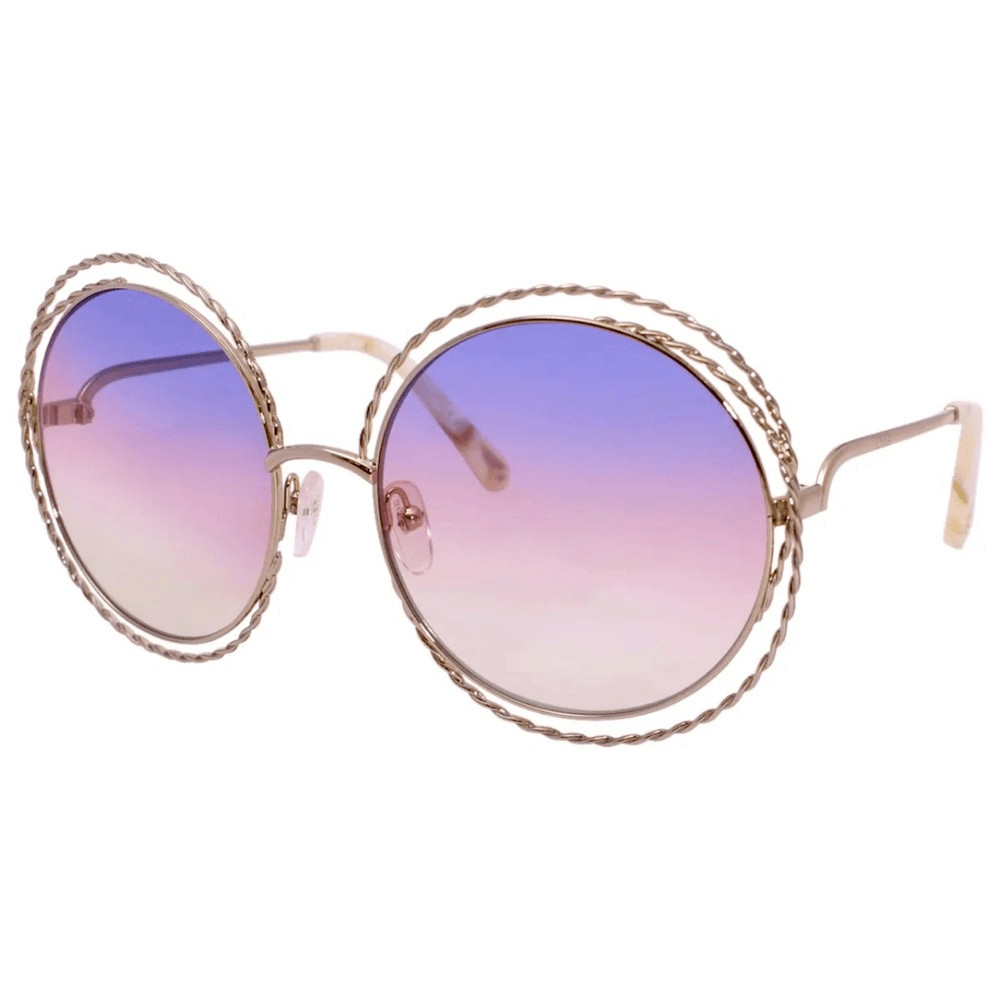 Chloe Carlina Twist Gold Mother of Pearl Rainbow Gradient Sunglasses