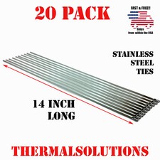 20pc 14 Stainless Steel Zip Tie Cable Strap Band Clamp Exhaust Pipe Header Wrap