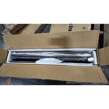 Pre-Owned 38.5'' Dog Crate Furniture Kennel 2 Doors Wooden w/Cushion Wheels Gray