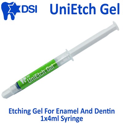 DSI UniEtch Dental Etching Gel For Enamel & Dentin 1x Syringe 37% 4ml Each