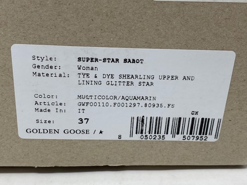 Golden Goose Super-Star Sabot Shearling Sneaker Multicolor Aquamarine EU 37 US 7 - Picture 6 of 24