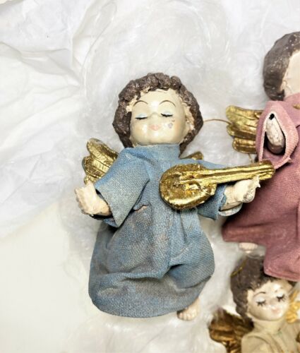 "4 adornos de colección de ángeles vacaciones de Navidad 4"" instrumentos musicales coro celestial" - Imagen 3 de 10