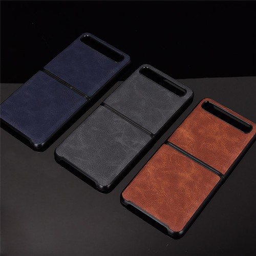 Leather Cover Skin PC Case for Samsung Galaxy Z Flip 5G Smart Phone - Photo 6 sur 15
