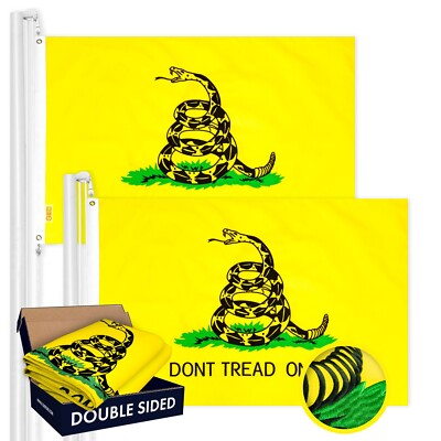 Gadsden Don't Tread on Me Flag 3x5FT 2-Pack Double-sided Embroidered Polyester