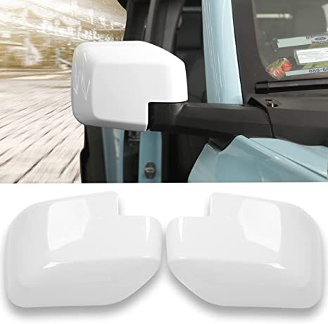 CheroCar Black ABS Side Rearview Mirror Cover Bezels For Ford Bronco 2021-2023 - Left & Right