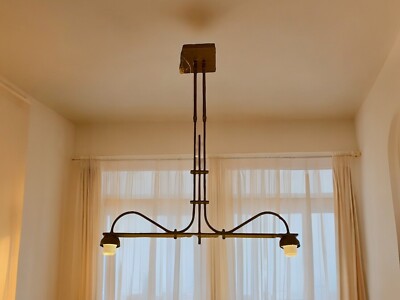 Beautiful Two Light Hanging Chandelier Adjustable Height (No Shades)