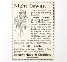 Strawbridge & Clothier Night Gowns 1897 Advertisement Victorian Fashion ADBN1A3
