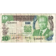 [#393483] Kenya, 10 Shillings, 1987, 1987-07-01, KM:20f, EF(40-45)