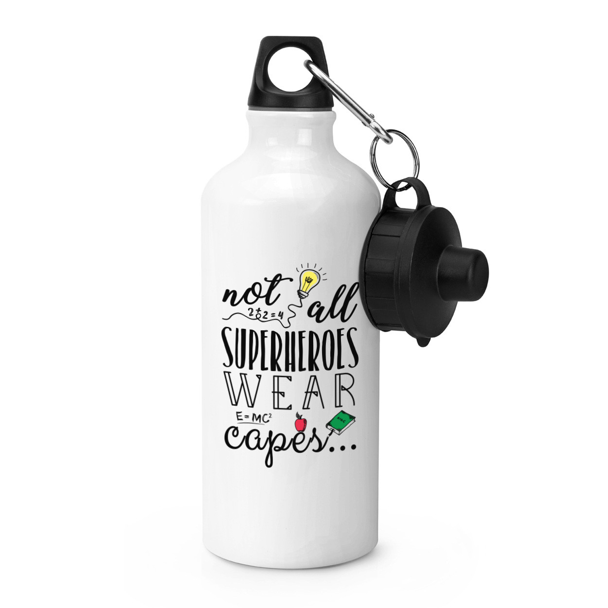 Teacher Not All Superheroes Wear Capes Sports Bottle Drinks Camping Flask Water
