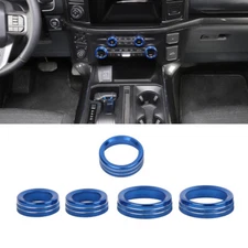 Center Console AC Headlight Radio Switch Knob Ring Trim Set For 2021+ Ford F150