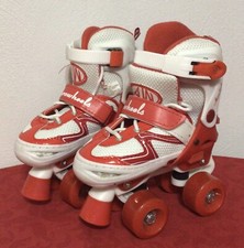 Aerowheels Quad Youth Girl's Micro-Adjustable Skate Size 10J-13J Red/White New
