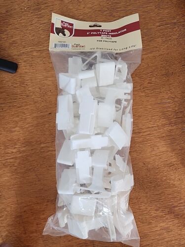 Field Guardian T-Post Polytape Insulator, 2-Inch, White 25 per pack.