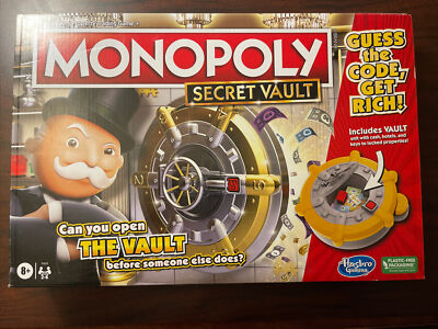 Monopoly Secret Vault Board Game for Kids Ages 8 and Up, Family Board Game for