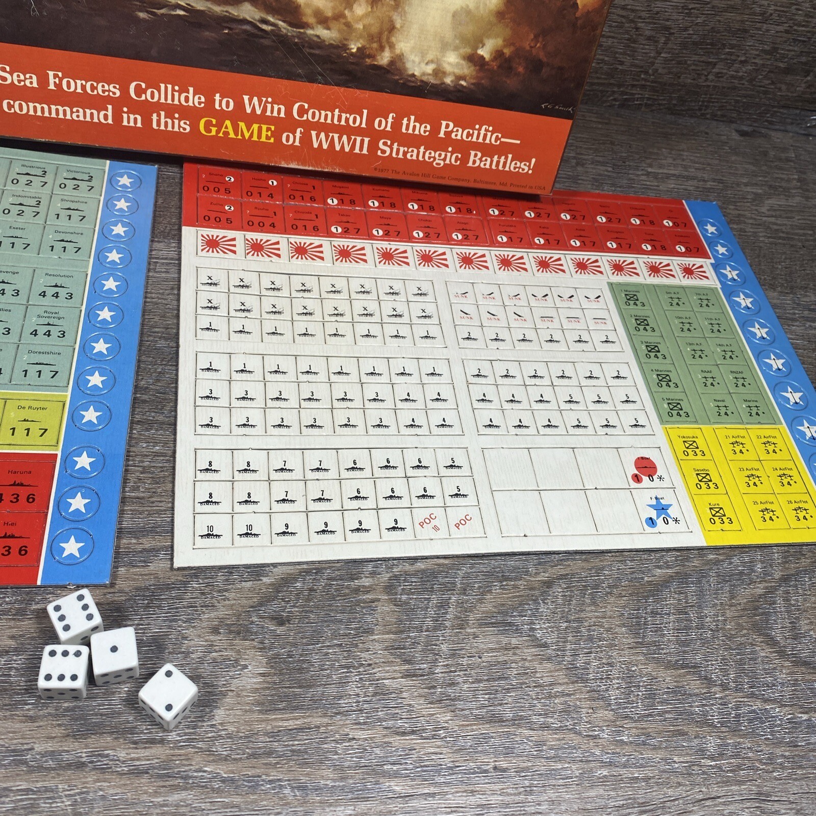 Vintage WWII Avalon Hill Board Game Victory In The Pacific 1977 eBay