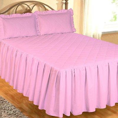 KING SIZE ROSA 200 FADENZAHL GESTEPPT TAILLIERT TAGESDECKE ÄGYPTISCHE BAUMWOLLE LUXUS