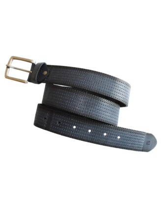 Hattric maskuliner Ledergürtel in dunkelblau blau Struktur 80-120 cm