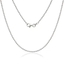 Sterling Silver 1.8mm Diamond Cut Moon Bead Chain