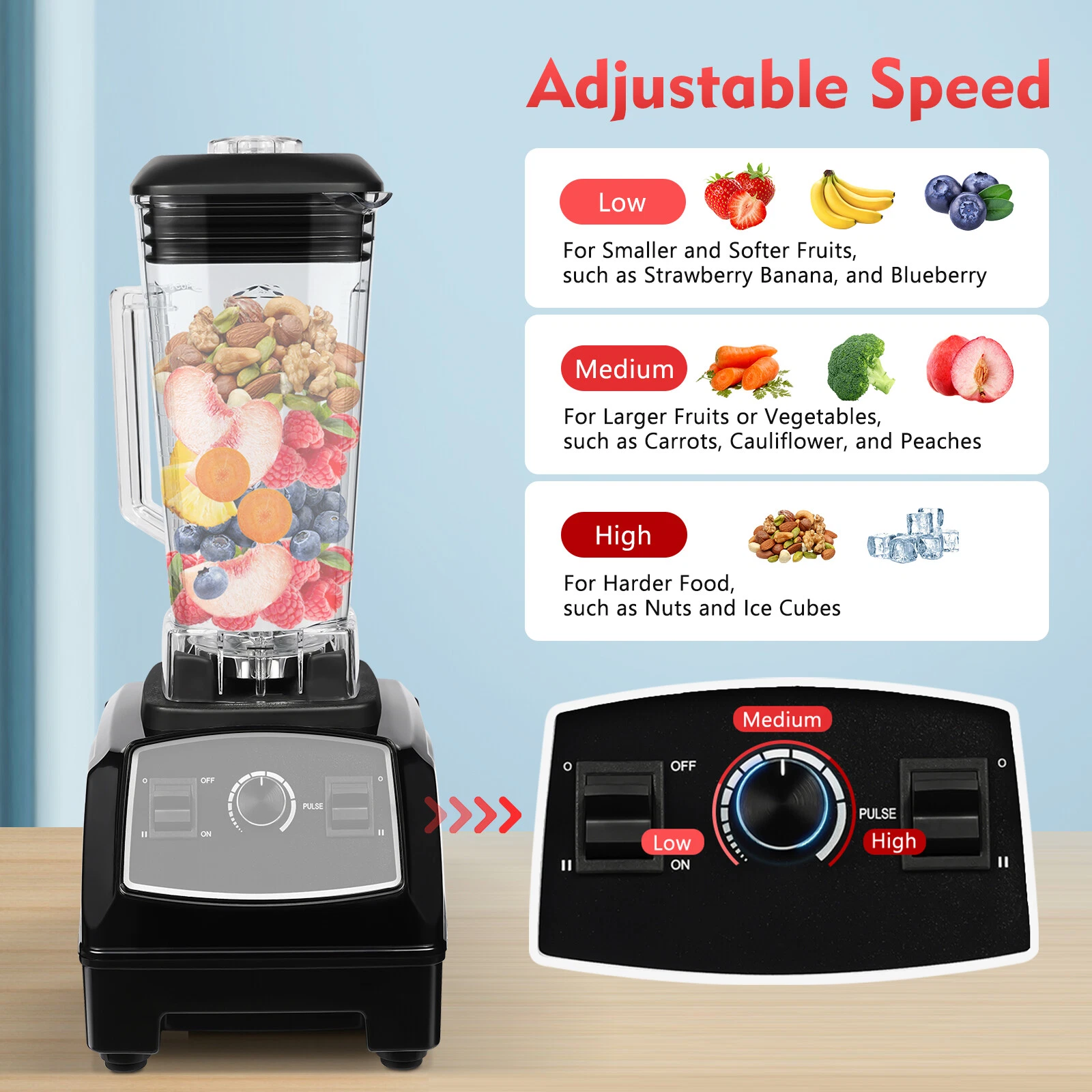 Professional Blender 3HP 2L Heavy Duty Commercial Blender Mixer Juicer NEW
Opens in a new window or