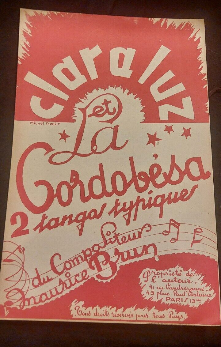 Partition Clara Luz La Cordobésa Maurice Brun Sheet Music