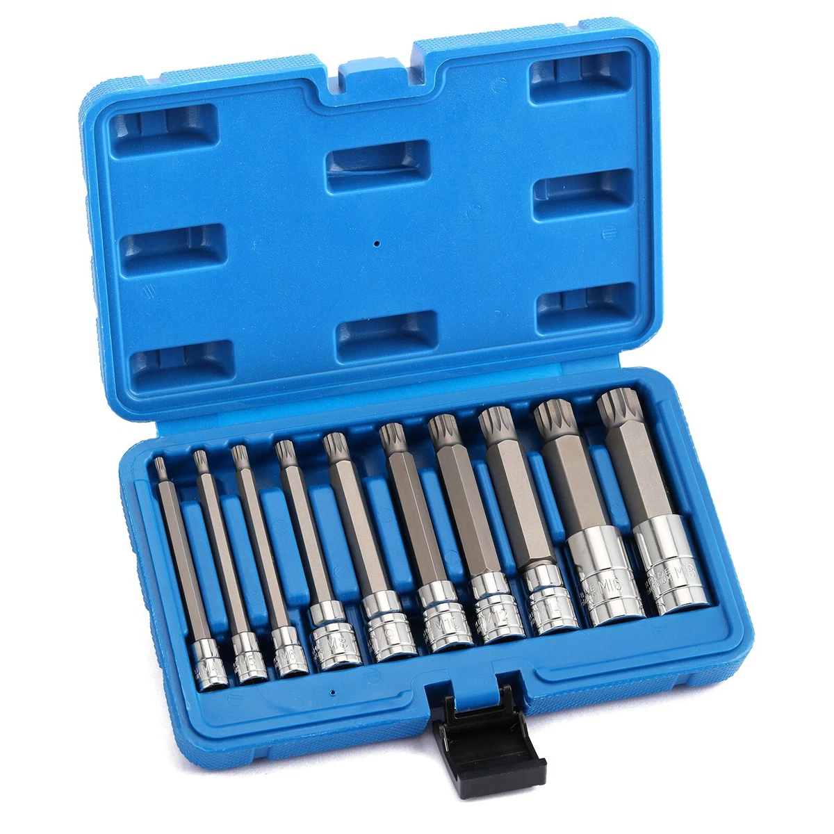 BILITOOLS 8-delige Impact XZN Triple Square Spline Bit Socket Set 1/2 Drive, M5-M18, Cr-Mo Staal BILITOOLS 8-delige Impact XZN Triple Square Spline Bit Socket Set 1/2 Drive, M5-M18, Cr-Mo Staal