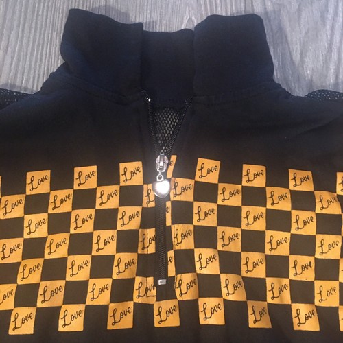 Love Love Love Girls Size M (8/10) Black Yellow Check Cotton Blend Jacket - Picture 3 of 6