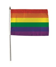 Stockflagge ca.30x45 cm  Regenbogenfarben  CSD  LGBT  Fussball Fanartikel