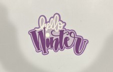 Hello Winter Scrapbook Title Handmade Paper Pieced Die Cut