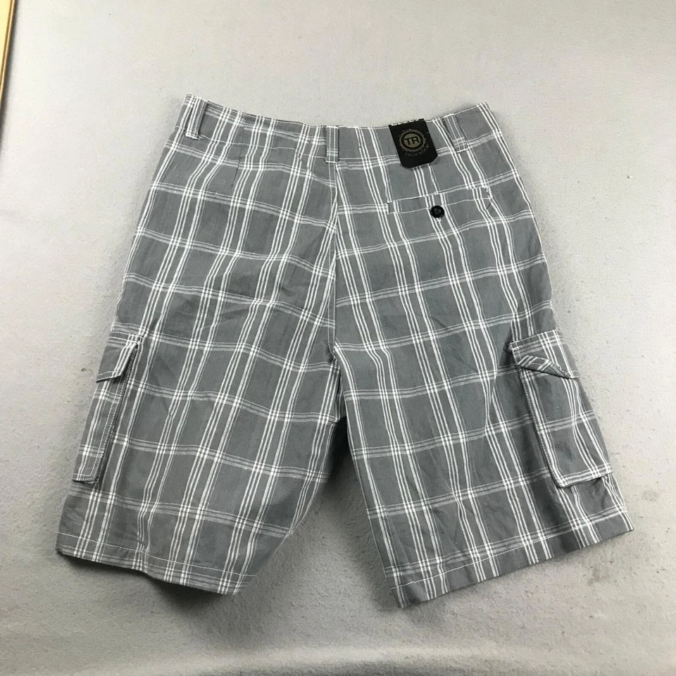 Shorts True Rock Masculino 34 Cinza Xadrez Algodão Frente Plana Carga Novo com etiquetas - Imagem 3 de 4